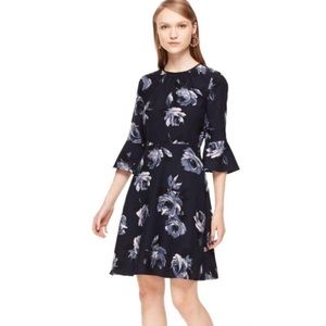 Kate Spade Night Rose Crepe Dress